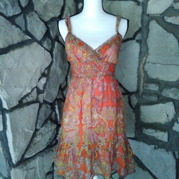 Free People Dresses & Skirts - Free People Orange Paisley dress